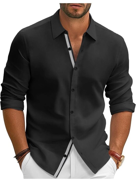 Other - Men's Dress Shirt Wrinkle Free Stretch Button Down Casual Business Slim Fit Long